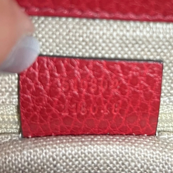 GUCCI Dollar Calfskin Interlocking G Shoulder Bag Red - Picture 14 of 14